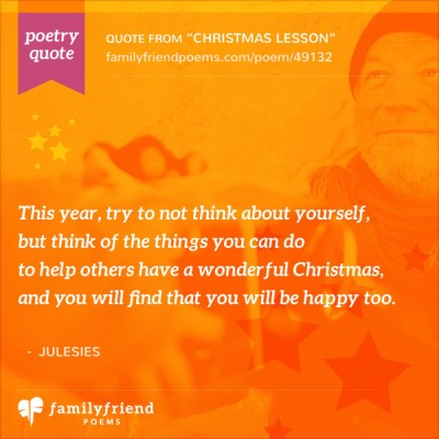 Poem About Thinking Of Others At Christmas, Christmas Lesson
