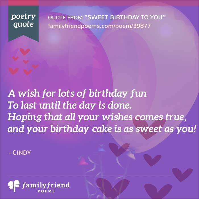 Cute Poems For Friends Birthdays