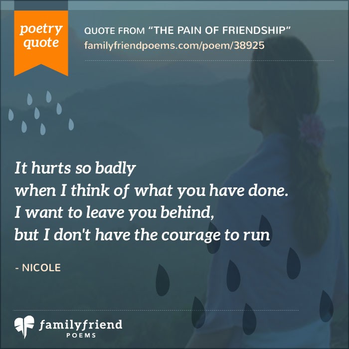 sad broken friendship poems